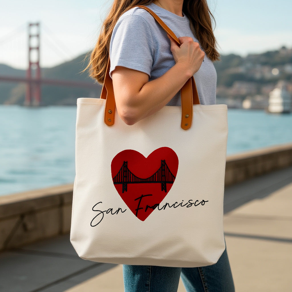 SF Heart Flock Tote Bag
