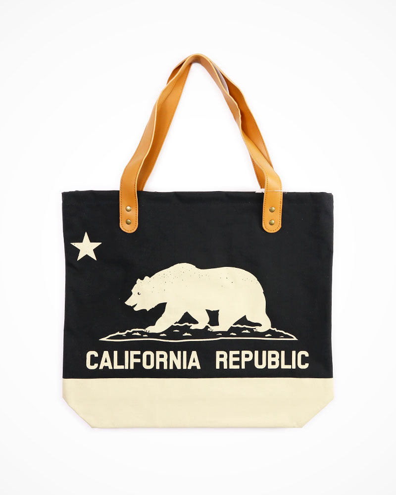 BWWKTOP California Theme Tote Bag - Reusable Grocery Shopper, Travel Gift, Souvenir (14.56x12.59 In)