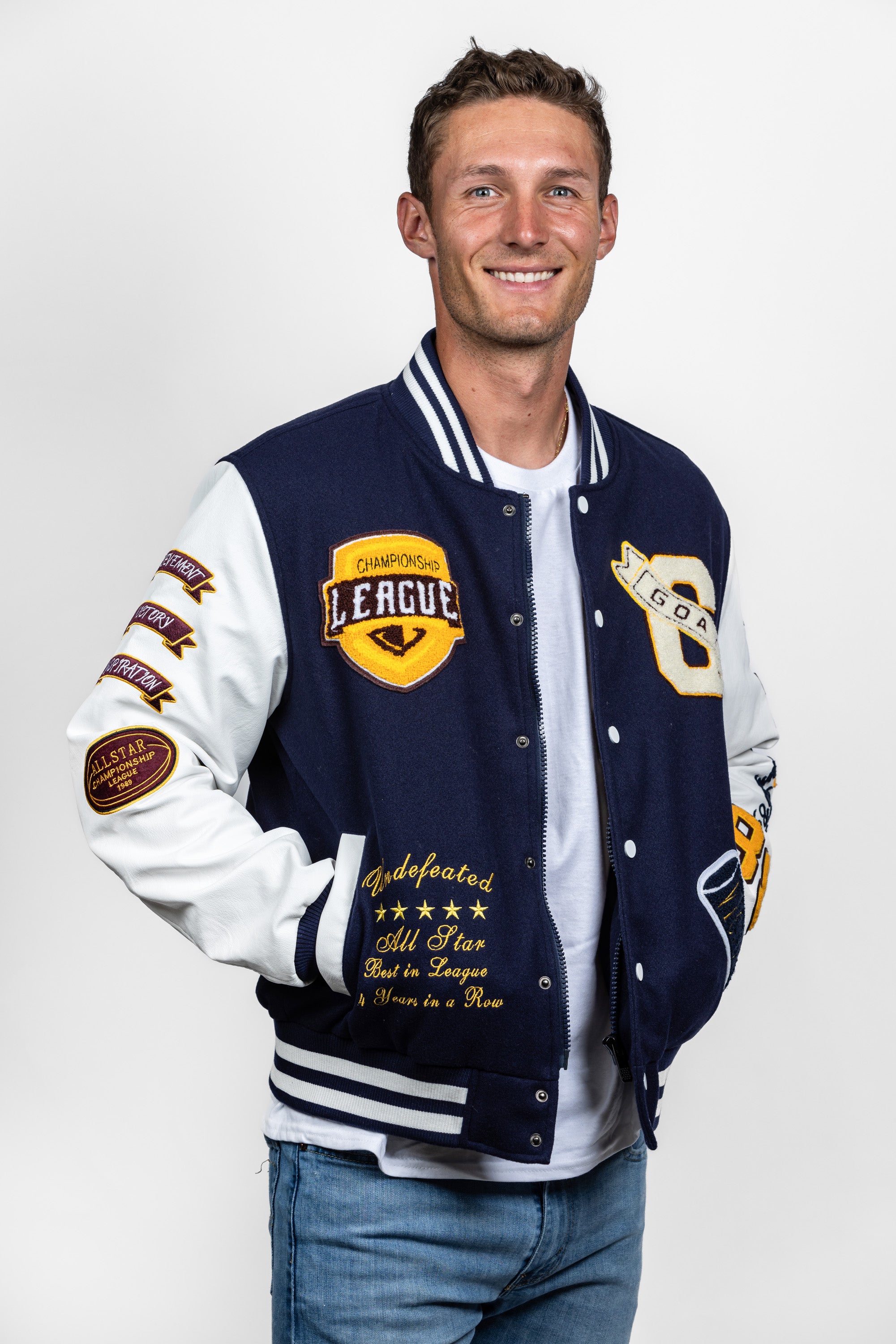 Premium Varsity Jacket with Patches – SF Citywear