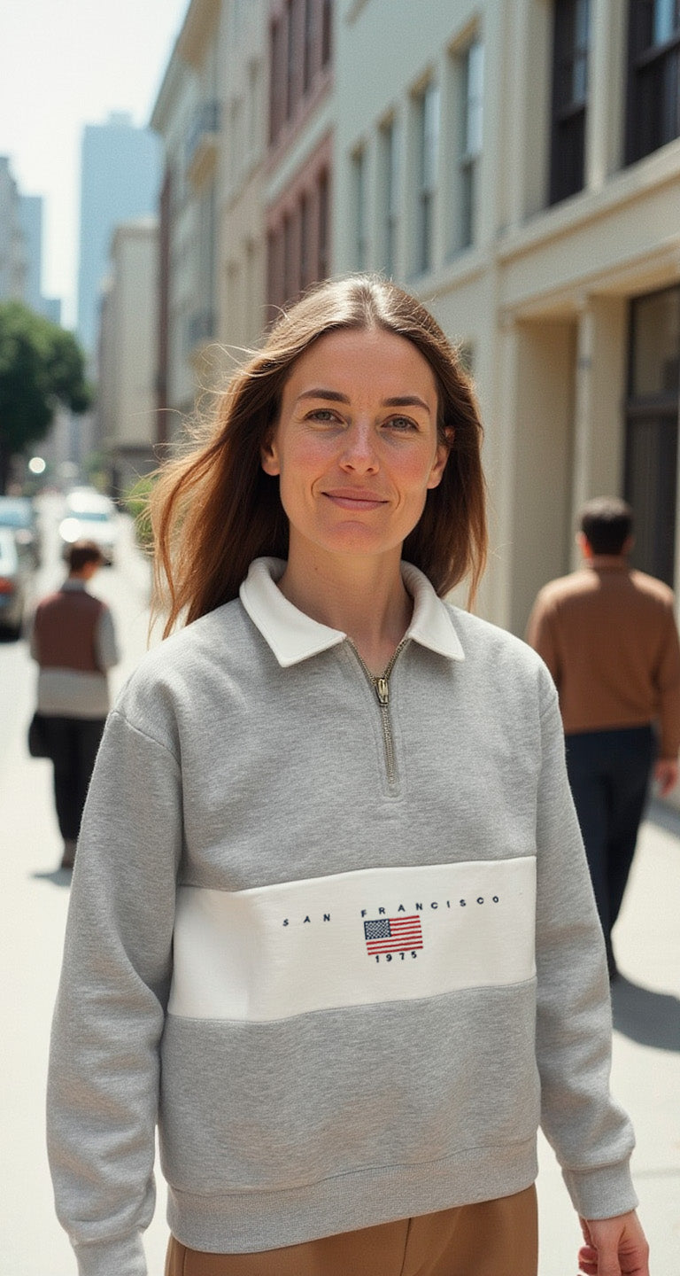 Half Zip USA Flag Pullover