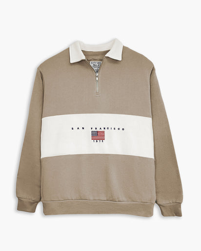 Half Zip USA Flag Pullover – SF Citywear