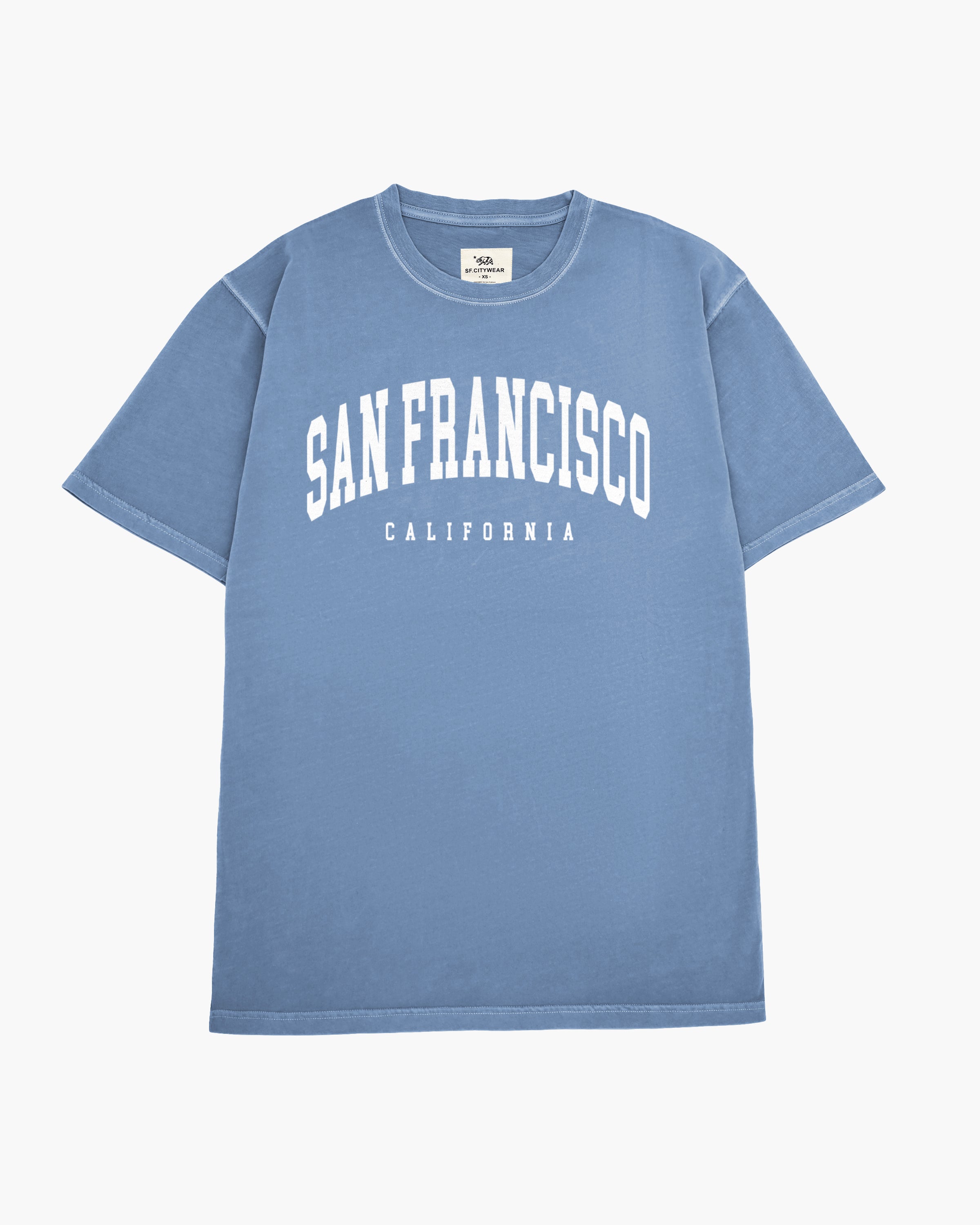 【LOOKPLE】SAN FRANCISCO ICE PIGMENT WASHING T-SHIRTS LMN San Francisco Pigment Washing Short-Sleeved T-Shirt (4
