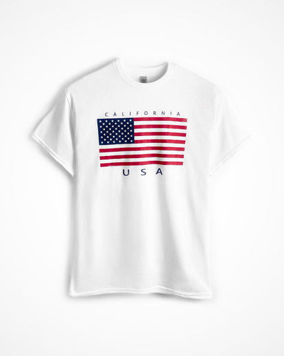 USA Flag T-shirt White / Medium